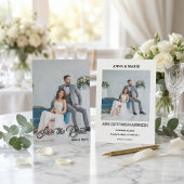 Moderne Kalligrafieschrift Foto-Hochzeit Save The Date