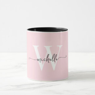 Moderne Kalligrafieschrift mit Monogramm-Namen in  Tasse