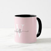 Moderne Kalligrafieschrift mit Monogramm-Namen in Tasse (VorderseiteRechts)