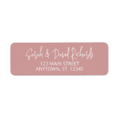 Moderne kalligrafische Dusty-Rose-Rücksendeadresse (Vorne)