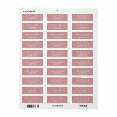 Moderne kalligrafische Dusty-Rose-Rücksendeadresse (Vorne)