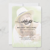 Moderne Kalligraphie 2 Foto Grad Party Einladung (Rückseite)