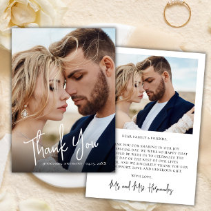 Moderne Kalligraphie 2 Foto Hochzeit Danke Karte