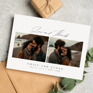 Moderne Kalligraphie 2 Foto Hochzeit Dankeskarte