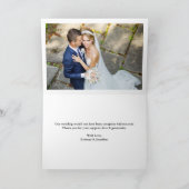 Moderne Kalligraphie 2 Foto Hochzeit geklappt Dankeskarte (Innenseite)