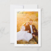 Moderne Kalligraphie 2 Foto Hochzeit Vielen Dank Dankeskarte (Vorderseite)