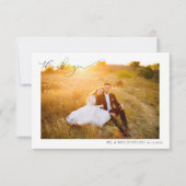 Moderne Kalligraphie 2 Foto Hochzeit Vielen Dank Dankeskarte (Vorderseite)