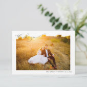 Moderne Kalligraphie 2 Foto Hochzeit Vielen Dank Dankeskarte (Stehend Vorderseite)