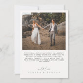 Moderne Kalligraphie 2 Foto Nur verheiratet Hochze Ankündigung (Rückseite)