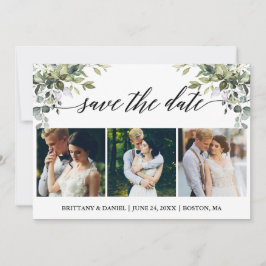 Moderne Kalligraphie 3 Foto Aquarellgrüne Save The Date