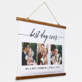 Moderne Kalligraphie 3 Foto Beste Hochzeit je Wandteppich Mit Holzrahmen (Gewinkelt)
