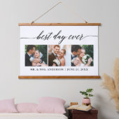 Moderne Kalligraphie 3 Foto Beste Hochzeit je Wandteppich Mit Holzrahmen (Schlafzimmer)