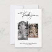 Moderne Kalligraphie 3 Foto Brautparty Dankeskarte (Vorderseite)
