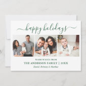 Moderne Kalligraphie 3 Foto Grün Feiertagskarte (Vorderseite)