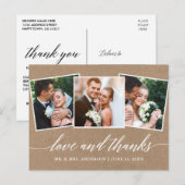 Moderne Kalligraphie 3 Foto Liebe dank Kraft Postkarte (Vorne/Hinten)