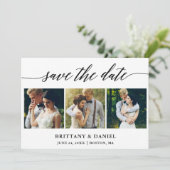 Moderne Kalligraphie 3 Foto Save The Date (Stehend Vorderseite)