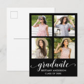 Moderne Kalligraphie 4 Foto Abschluss Ankündigung (Vorne/Hinten)