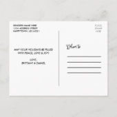 Moderne Kalligraphie 4 Foto Collage Holiday Postkarte (Rückseite)