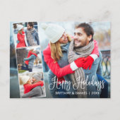 Moderne Kalligraphie 4 Foto Collage Holiday Postkarte (Vorderseite)