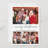 Moderne Kalligraphie 4 Foto Grün Frohe Weihnachten (Vorderseite)