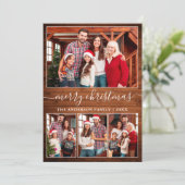Moderne Kalligraphie 4 Foto Holz Frohe Weihnachten (Stehend Vorderseite)