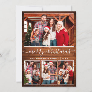 Moderne Kalligraphie 4 Foto Holz Frohe Weihnachten