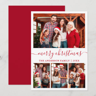 Moderne Kalligraphie 4 Foto Rot Frohe Weihnachten