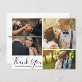 moderne Kalligraphie 4 Fotos Hochzeitskollage (Vorne/Hinten)