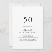 Moderne Kalligraphie 50. Geburtstagsparty Einladung (Vorderseite)