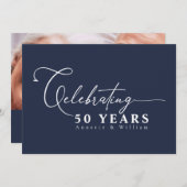 Moderne Kalligraphie 50. Hochzeitstag Einladung (Vorne/Hinten)