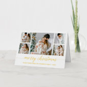 Moderne Kalligraphie 5 Fotos Frohe Weihnachtsgolde (Vorderseite)