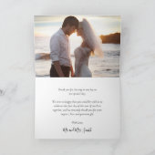 Moderne Kalligraphie 6 Foto Collage Heart Wedding Dankeskarte (Innenseite)