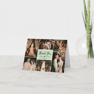 Moderne Kalligraphie 6 Foto Collage Wedding Vielen Dankeskarte