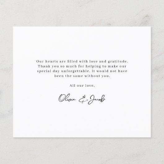 Moderne Kalligraphie 9 Foto Collage Wedding Danke (Rückseite)