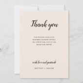 Moderne Kalligraphie 9 FotoCollage Off White Dankeskarte (Rückseite)