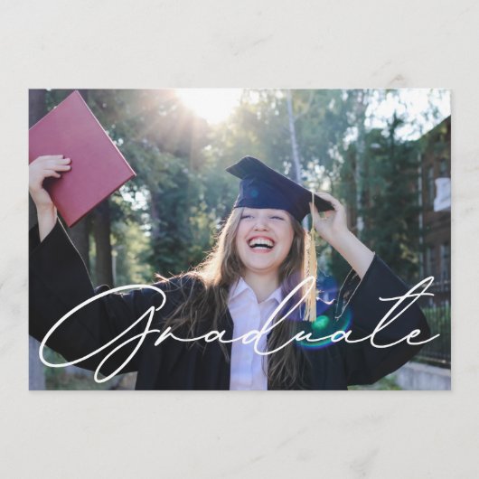 Moderne Kalligraphie-Abschluss-Ankündigungskarte Ankündigung (Vorderseite)