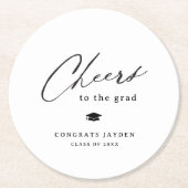 Moderne Kalligraphie Abschluss Runder Pappuntersetzer (Vorderseite)