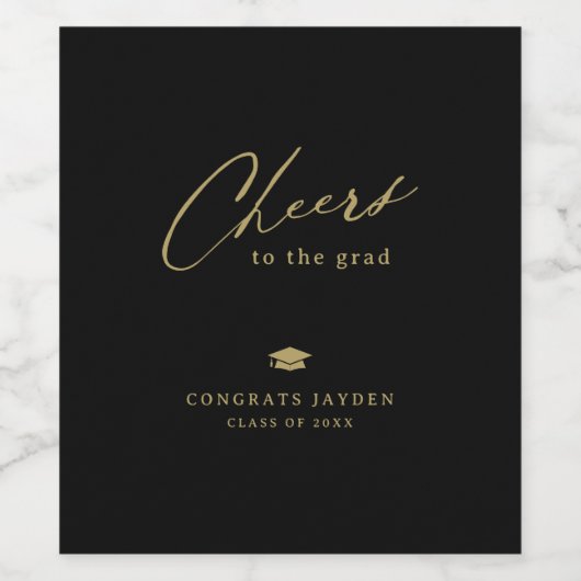 Moderne Kalligraphie Abschluss Weinetikett (Einzelnes Label)