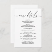 Moderne Kalligraphie, Angaben zu Hochzeiten Begleitkarte (Vorne/Hinten)