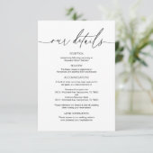 Moderne Kalligraphie, Angaben zu Hochzeiten Begleitkarte (Stehend Vorderseite)