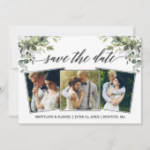 Moderne Kalligraphie Aquarellgrüne 3 Foto Save The Date (Vorderseite)