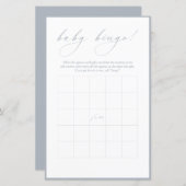 Moderne Kalligraphie | Baby Bingo Dusty Blue (Vorne/Hinten)