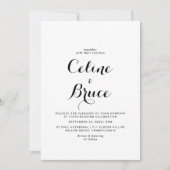 Moderne Kalligraphie Back and Front Wedding Einladung (Vorderseite)