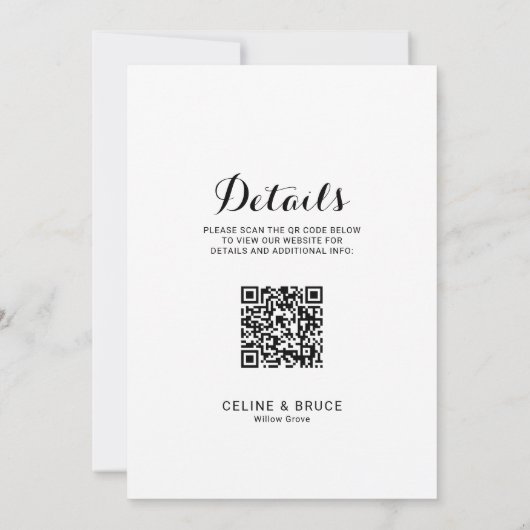 Moderne Kalligraphie Back and Front Wedding Einladung (Rückseite)