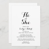 Moderne Kalligraphie, bei der er oder sie Geschlec Einladung (Vorne/Hinten)