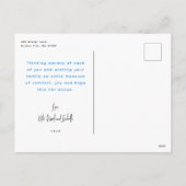 Moderne Kalligraphie Blue Mittens Foto Feiertagspostkarte (Rückseite)