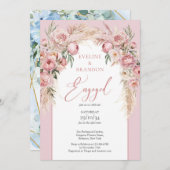 Moderne Kalligraphie-Blütenbäume boho arch sage Einladung (Vorne/Hinten)