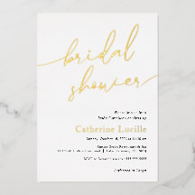 Moderne Kalligraphie Brautparty Foil Einladung