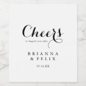 Moderne Kalligraphie Cheers Wedding Wine Labels Weinetikett (Einzelnes Label)