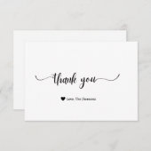 Moderne Kalligraphie danke Ihnen Wertkarte Einladung (Vorne/Hinten)